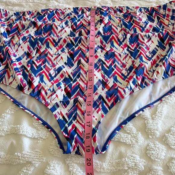 TORRID Swim Blue Pink Yellow Multi Abstract Geo Smooth Bikini Bottoms NEW NWT - Picture 8 of 9